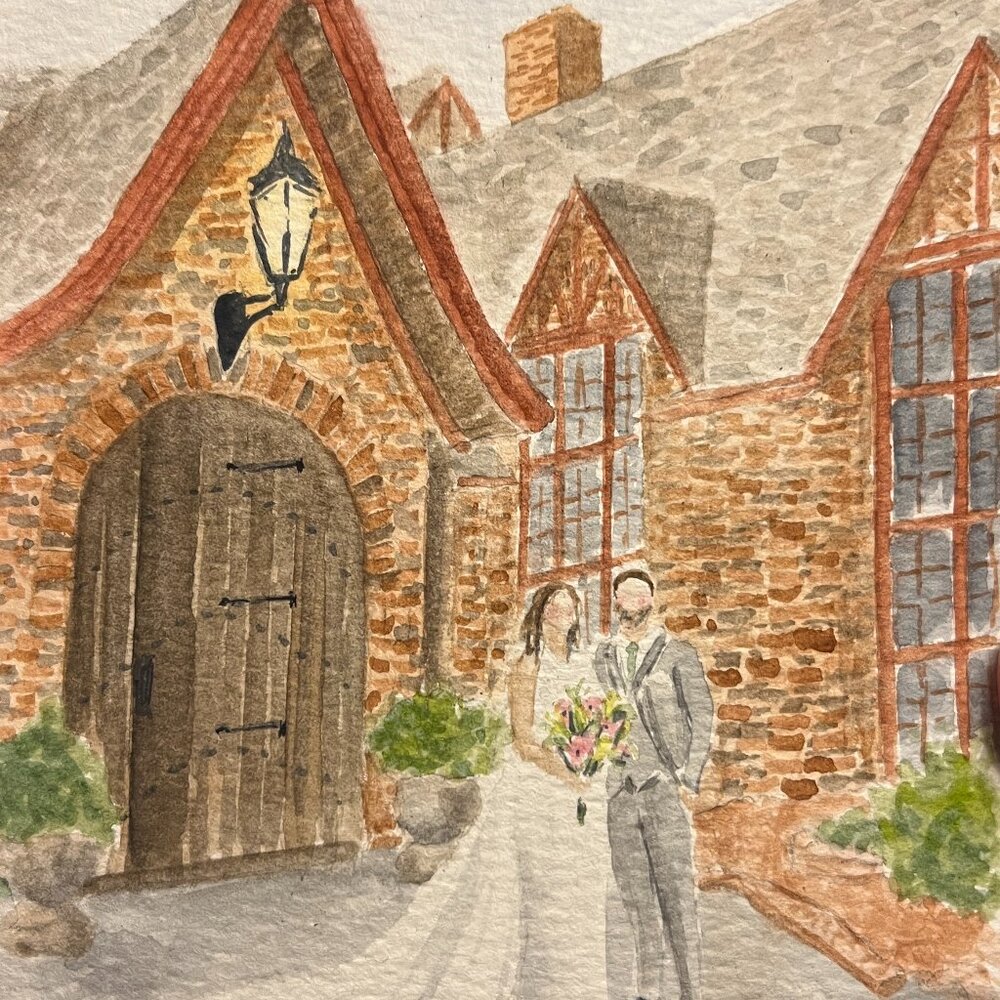 Watercolor Wedding Portrait